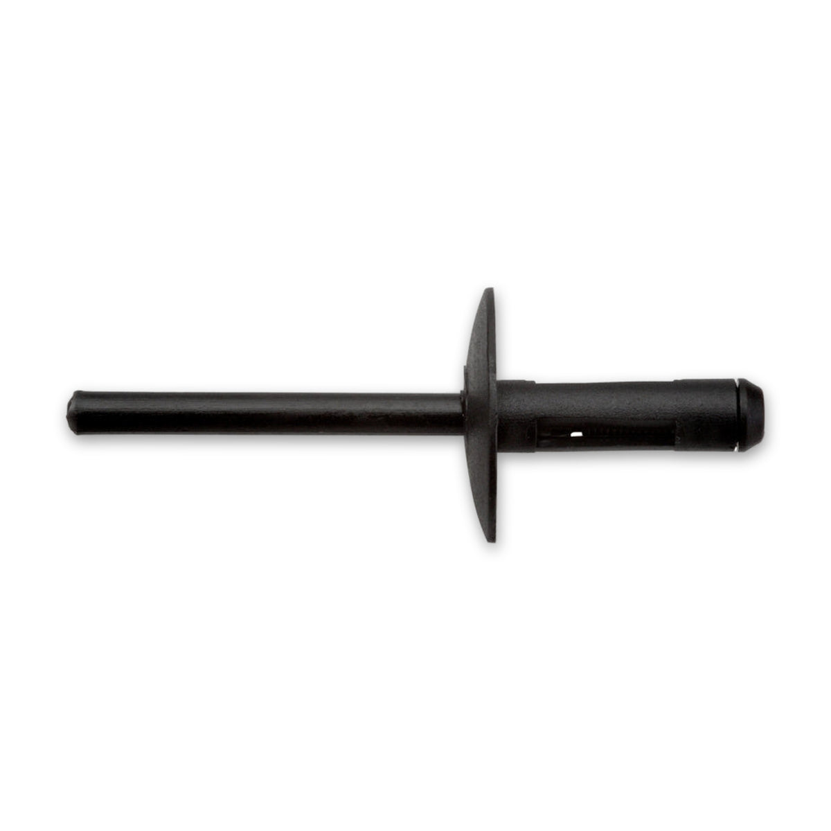 Kfz-Kunststoffblindniet schwarz, dk 20 mm, Hülse 6 × 23 mm: Produktansicht