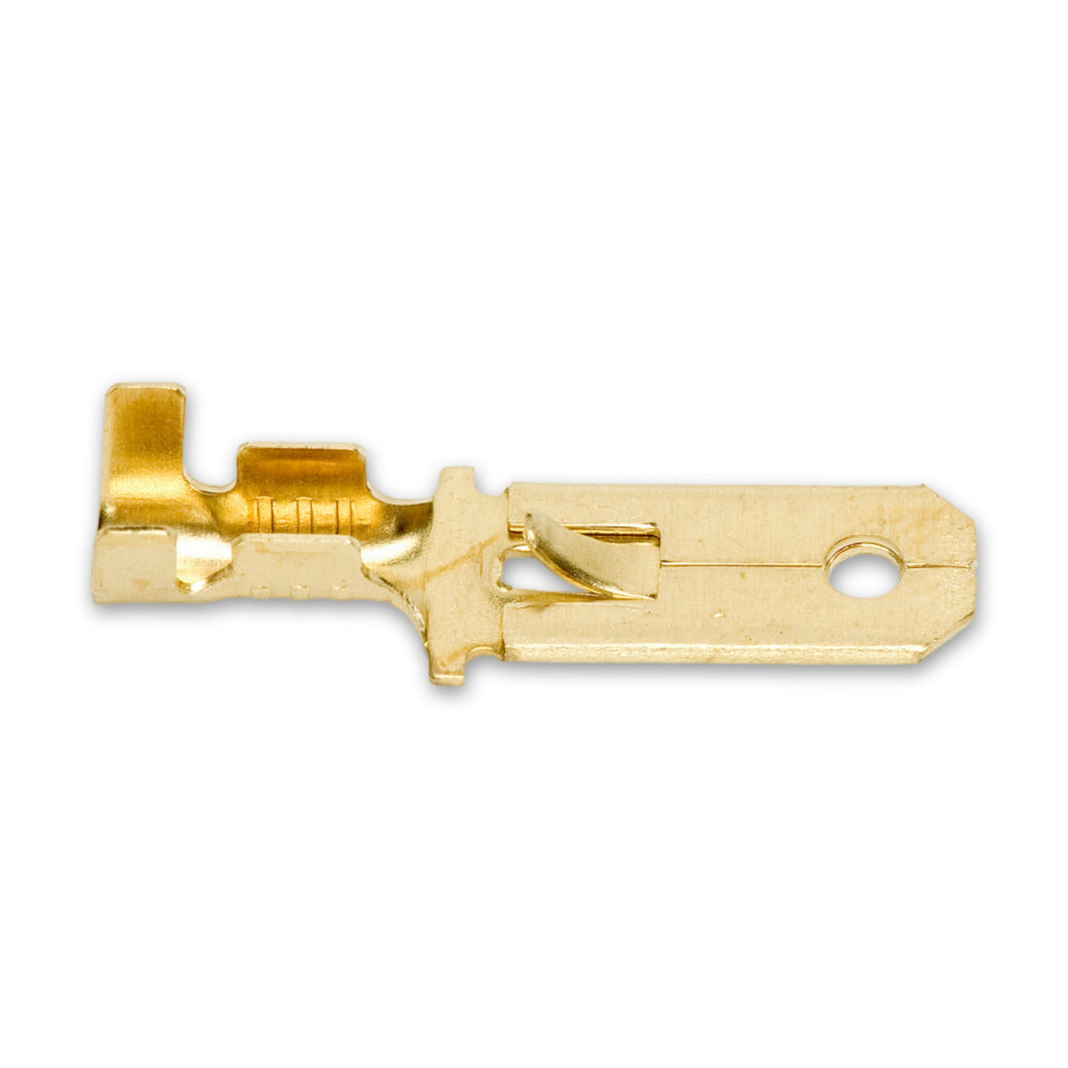 Flachsteckzunge unisoliert mit Raste, Messing, 6,3 mm: Produktansicht