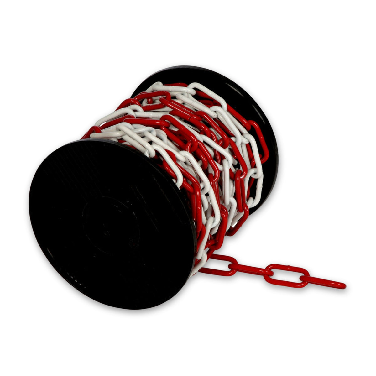 Stahl-Absperrkette rot-weiß – 6 mm, Teilung 42 mm: Produktansicht