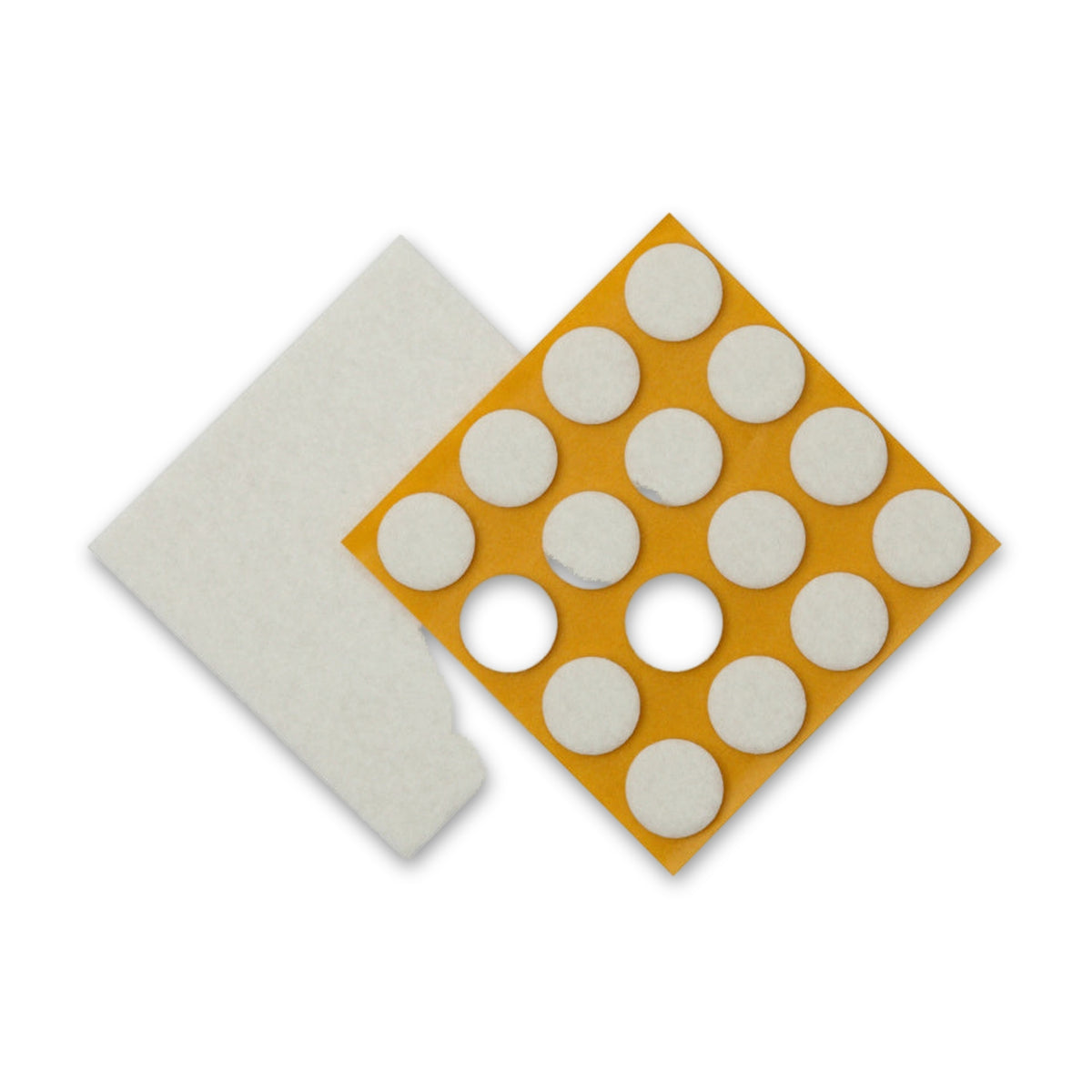 Filzset zum Aufkleben, Filz, Zuschnitt 100 × 100 mm, 16 Klebefilze: Produktansicht