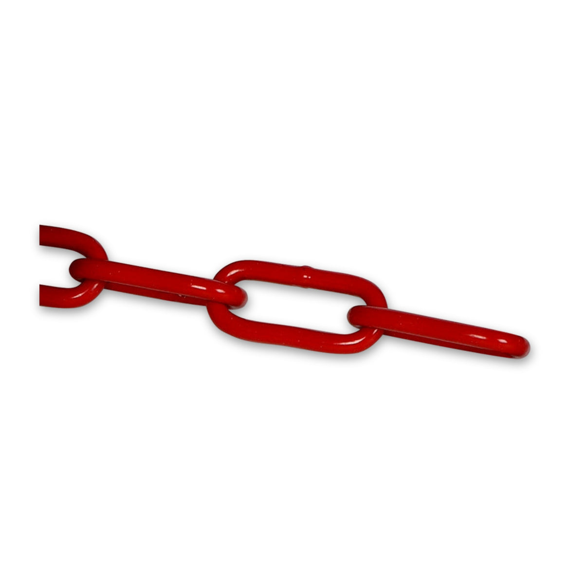 Stahl-Absperrkette rot-weiß – 6 mm, Teilung 42 mm: Produktansicht