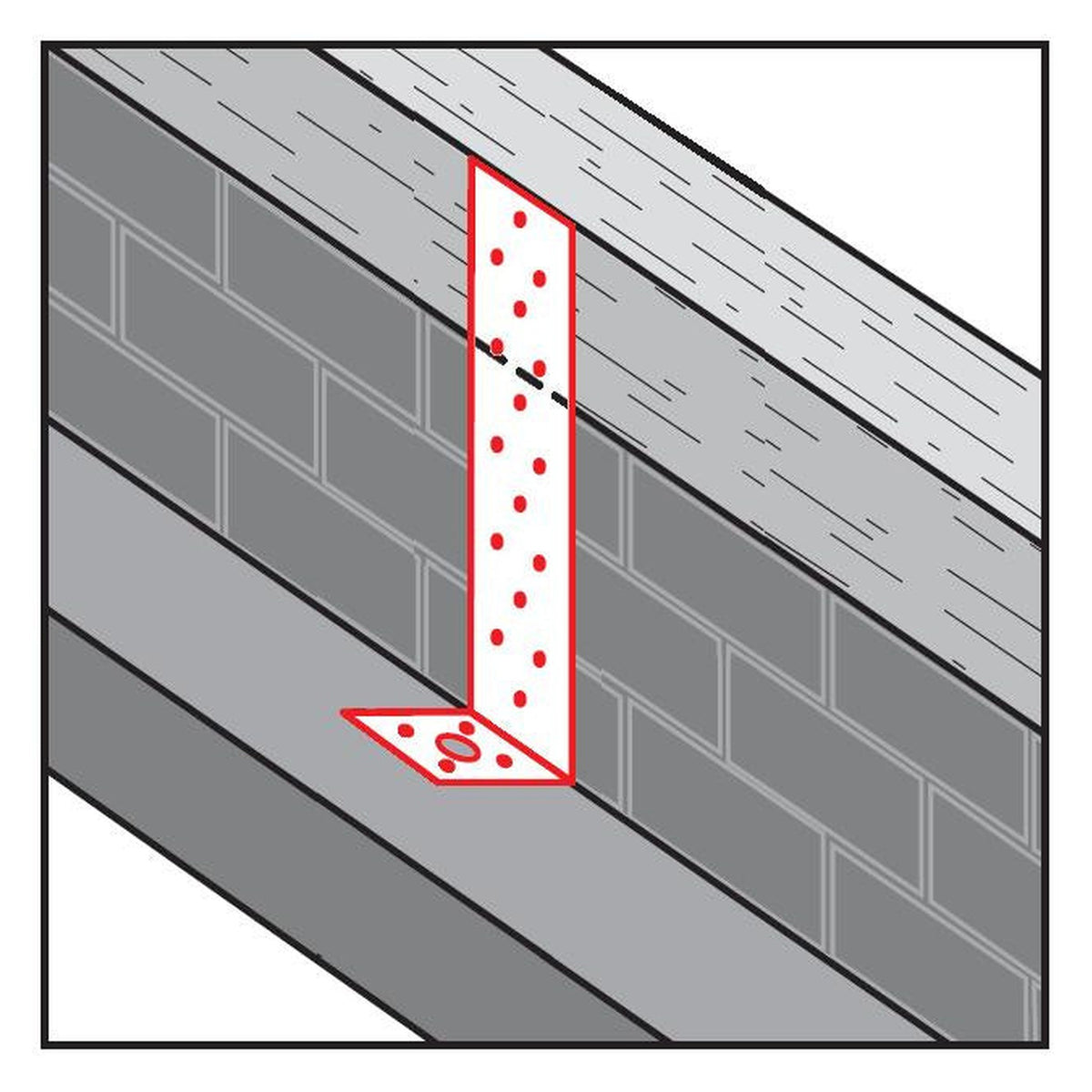 Flachstahlanker leicht, Stahl sendzimirverzinkt, 40 × 40 × 2 mm: Produktansicht