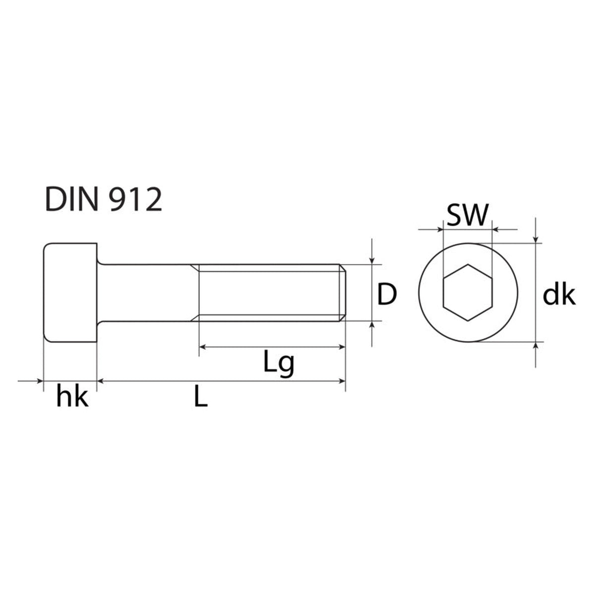 Gewindeschraube 8.8 IS Zylinderkopf, Stahl verzinkt, DIN 912: Produktansicht