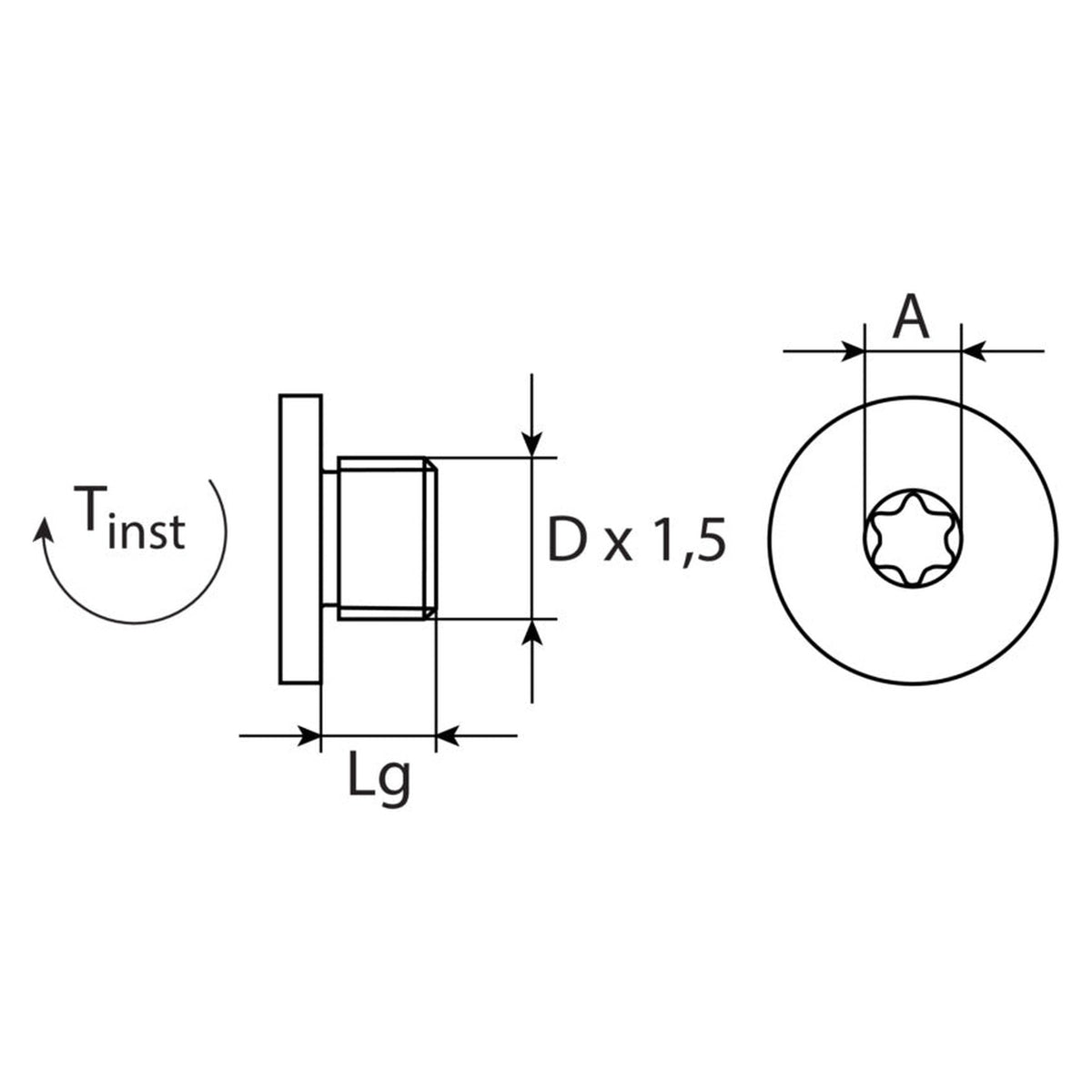 Kfz-Ölablassschraube M14 × 1,5 × 10,5 ohne Dichtring, Zink Nickel: Produktansicht