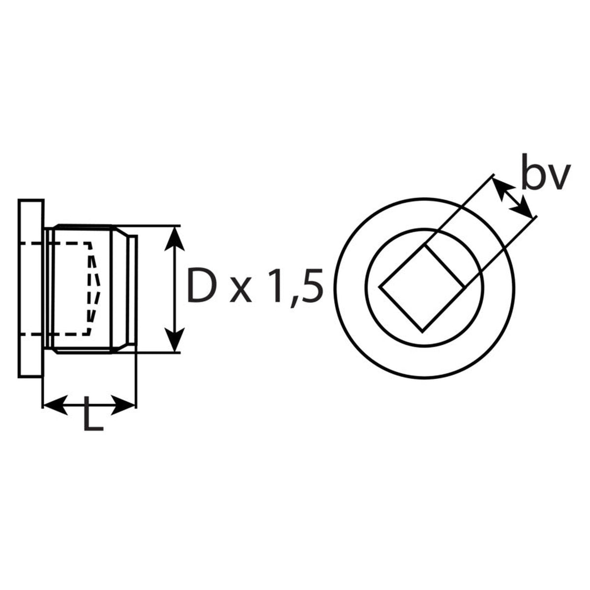 Kfz-Ölablassschraube M16 × 1,5 × 12 ohne Dichtring, Stahl verzinkt: Produktansicht