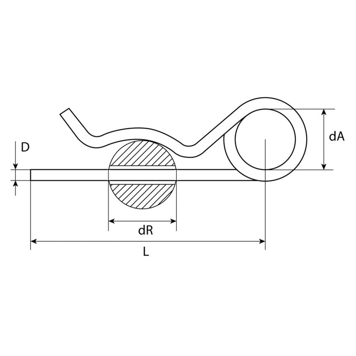 Federstecker doppelte Ausführung, Stahl verzinkt: Produktansicht