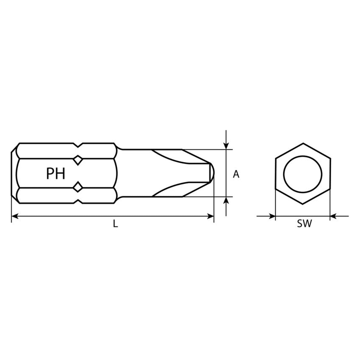 Bit PH, S2-Stahl, TiAlN, 25 mm: Produktansicht