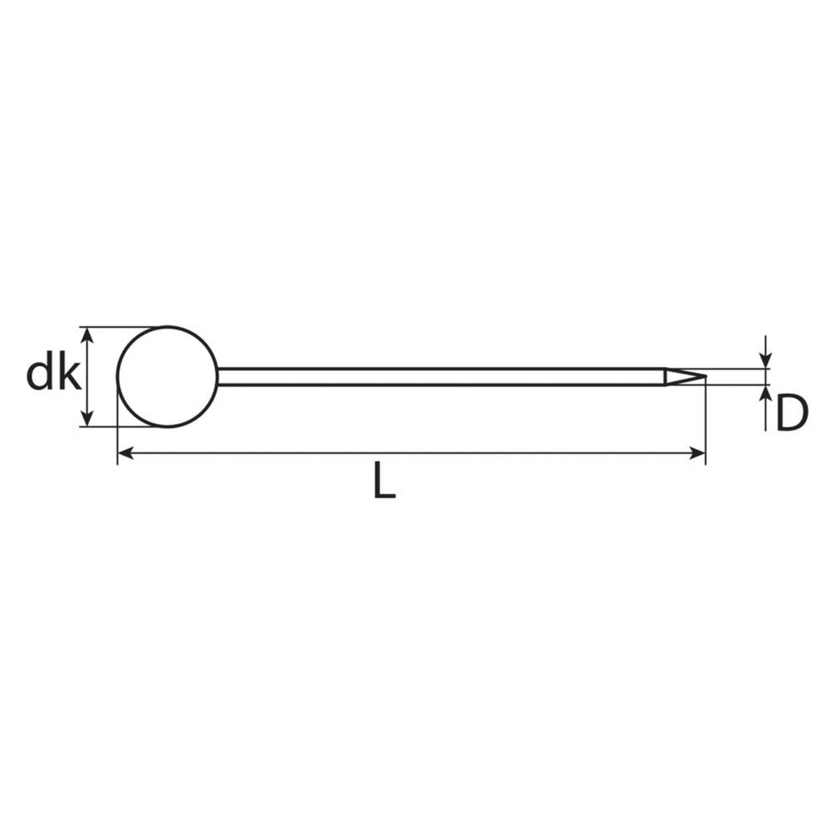 Stecknadel mit buntem Kunststoffkopf, Stahl, 0,6 × 32 mm: Produktansicht