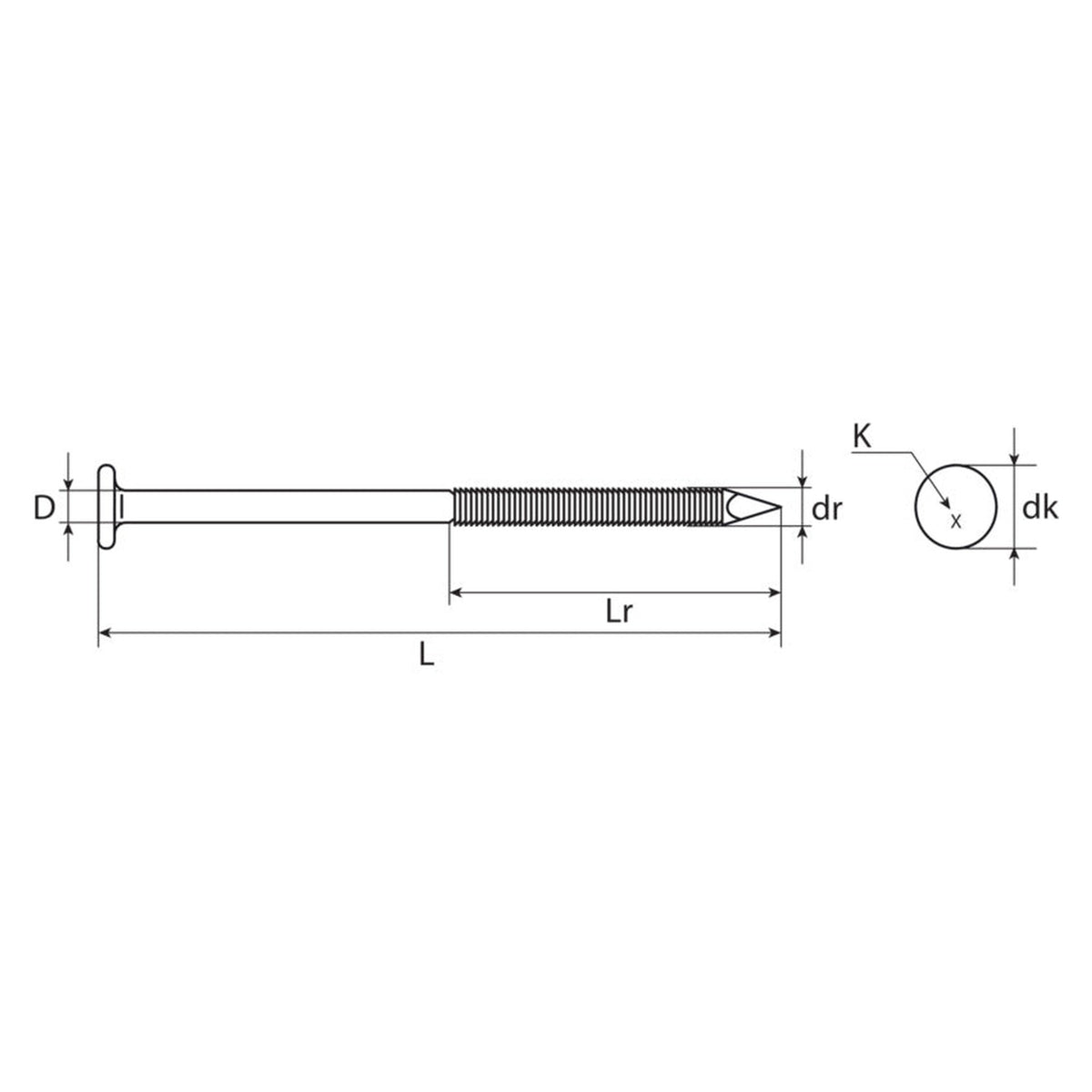 Sparrennagel, Stahl verzinkt, 6 mm, Rillenlänge 82 mm: Produktansicht