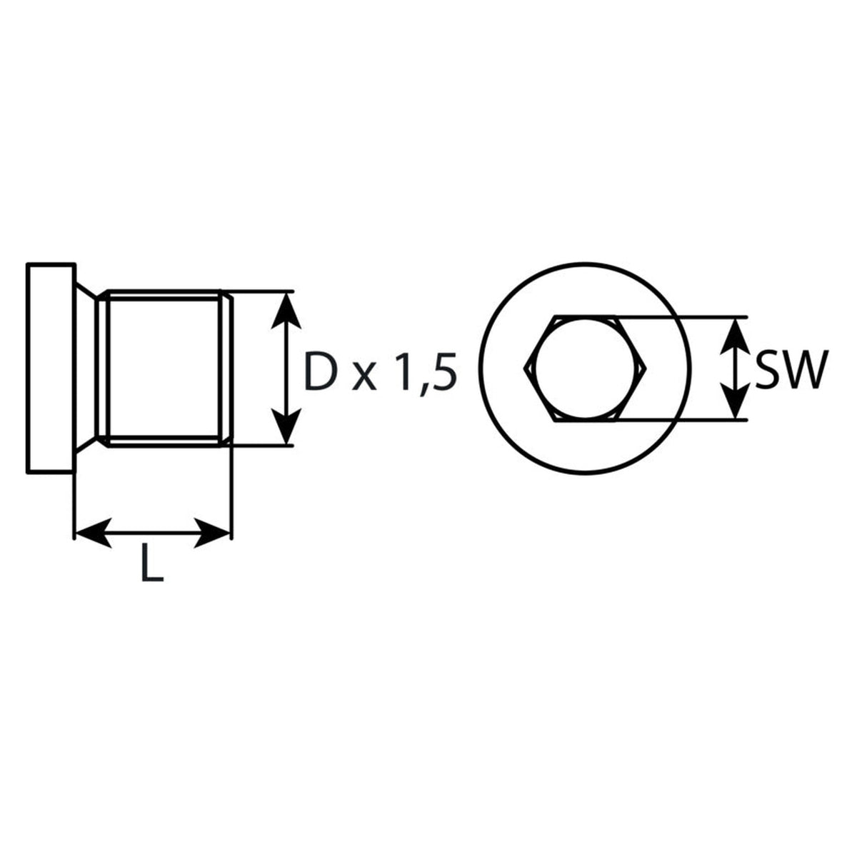 Kfz-Ölablassschraube M18 × 1,5 × 12 ohne Dichtring, Aluminium: Produktansicht