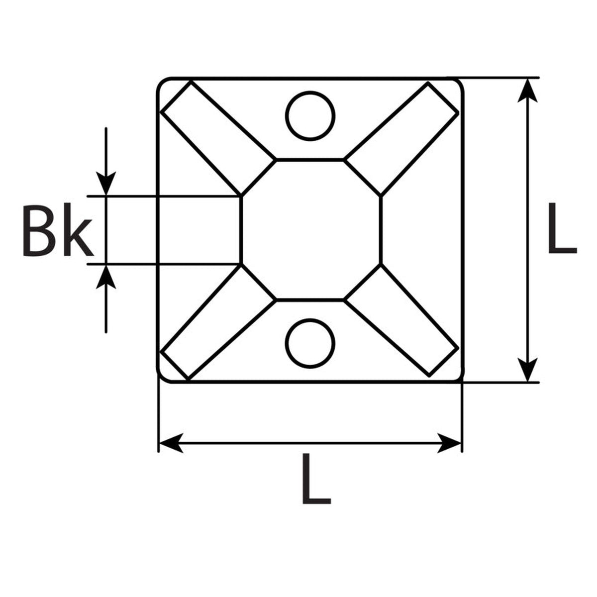 Klebesockel für Kabelbinder, selbstklebend, Polyamid: Produktansicht
