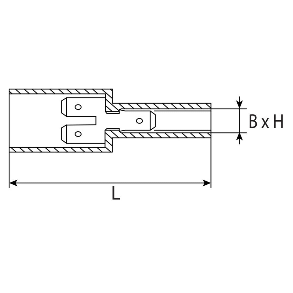 Kfz-Flachsteckabzweiger isoliert, PVC, 6,3 × 0,8 mm: Produktansicht