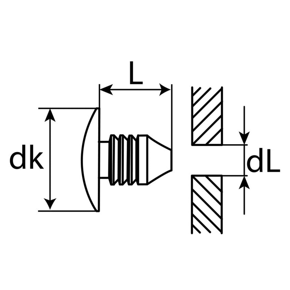 Kfz-Abdeckstopfen aus Kunststoff – L 16 mm, dk 22,7 mm: Produktansicht