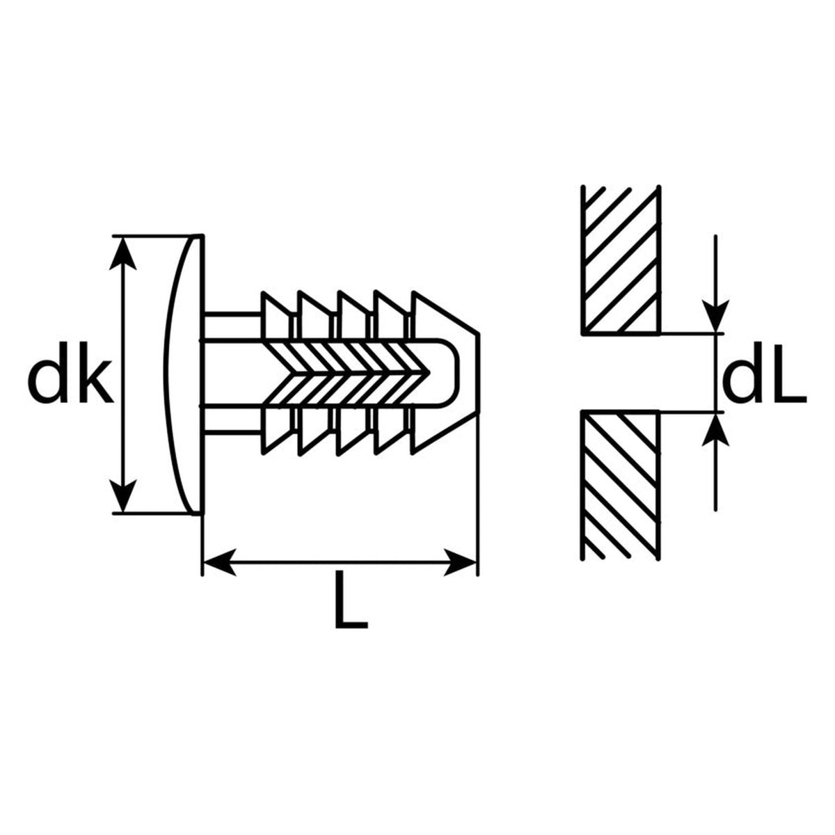 Kfz-Abdeckstopfen – dL 6 mm, L 15 mm, dk 14 mm: Produktansicht