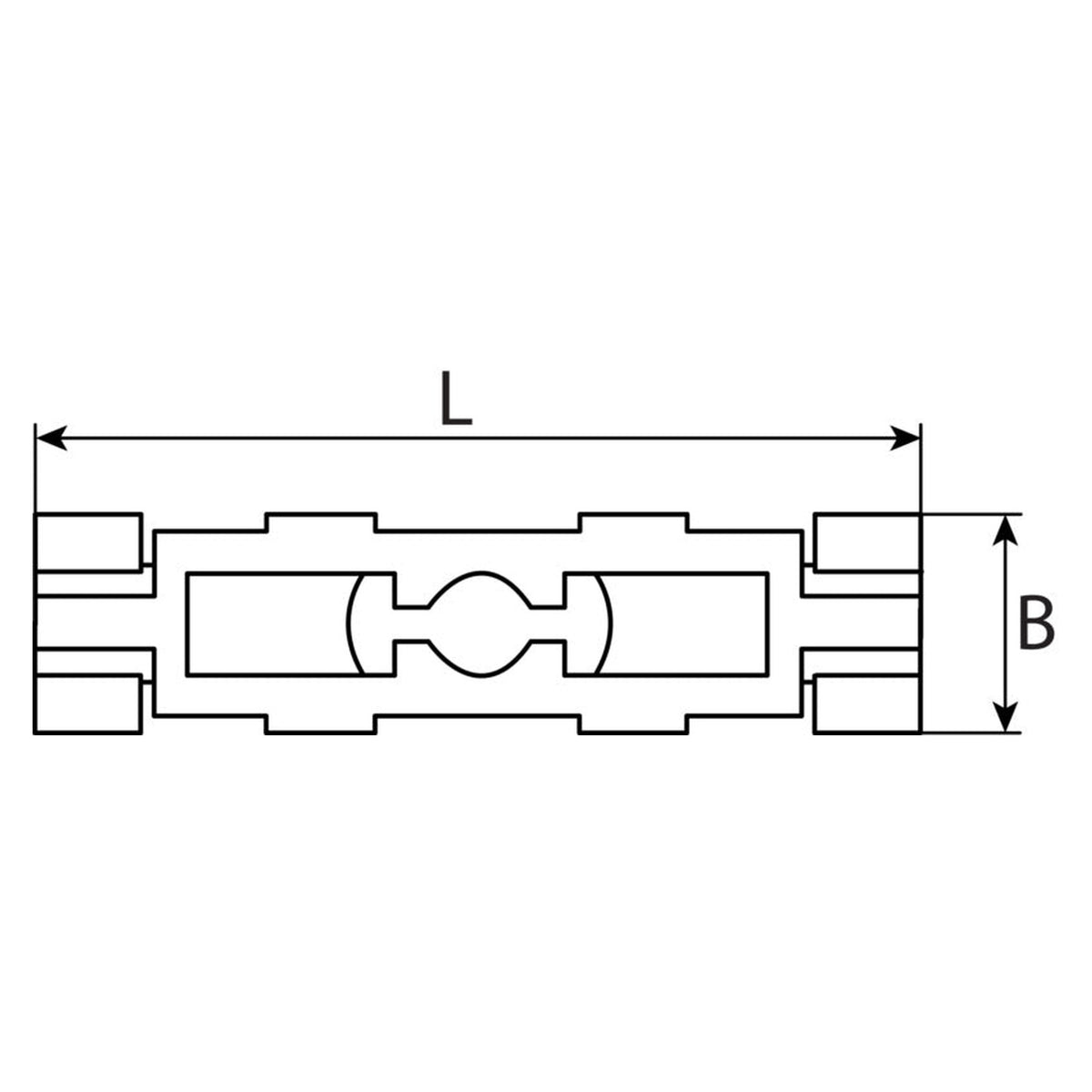 Kfz-Dachleistenklammer farblos, 31 × 8 × 5,1 mm: Produktansicht