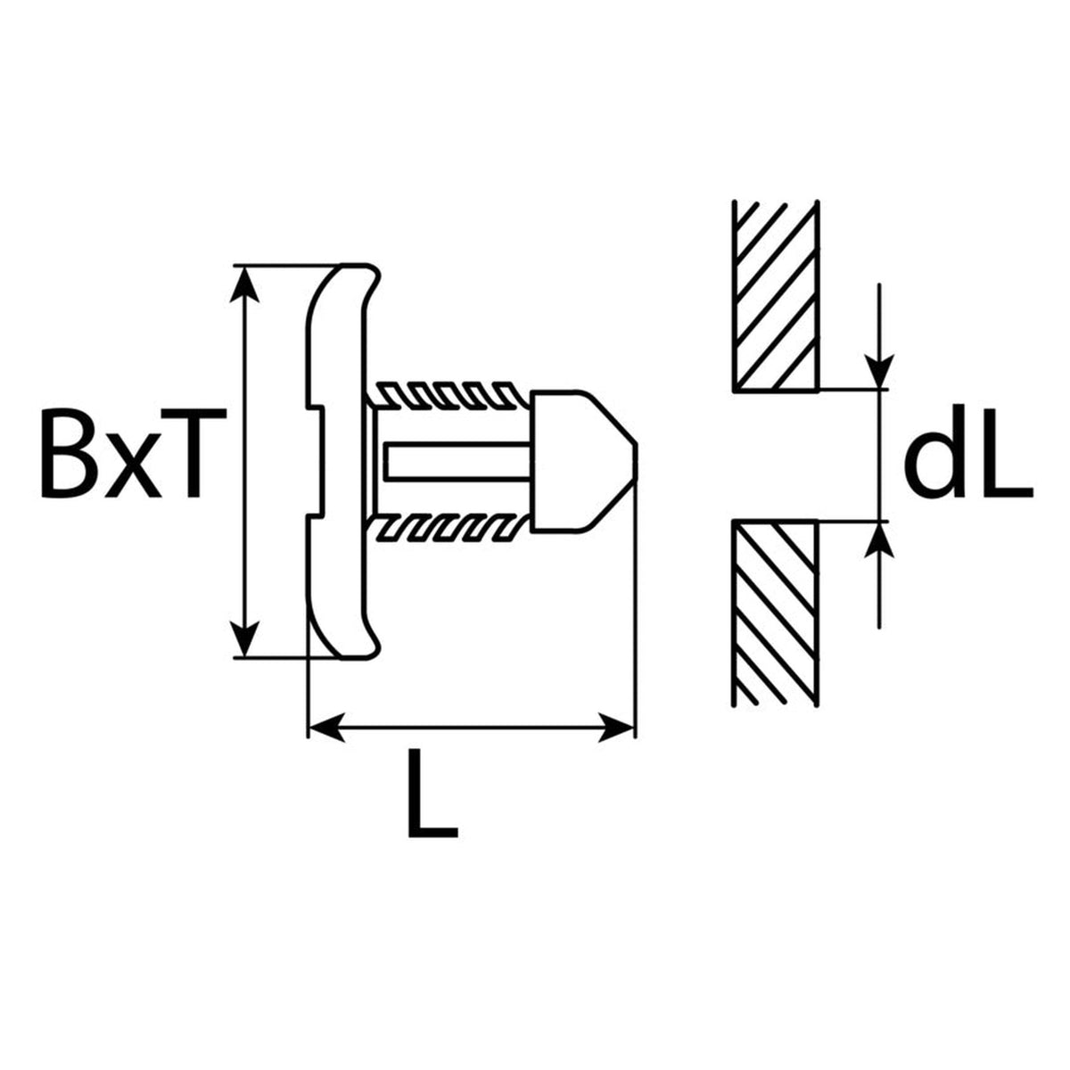 Kfz-Türdichtungsclip, 4 × 10,7 mm: Produktansicht