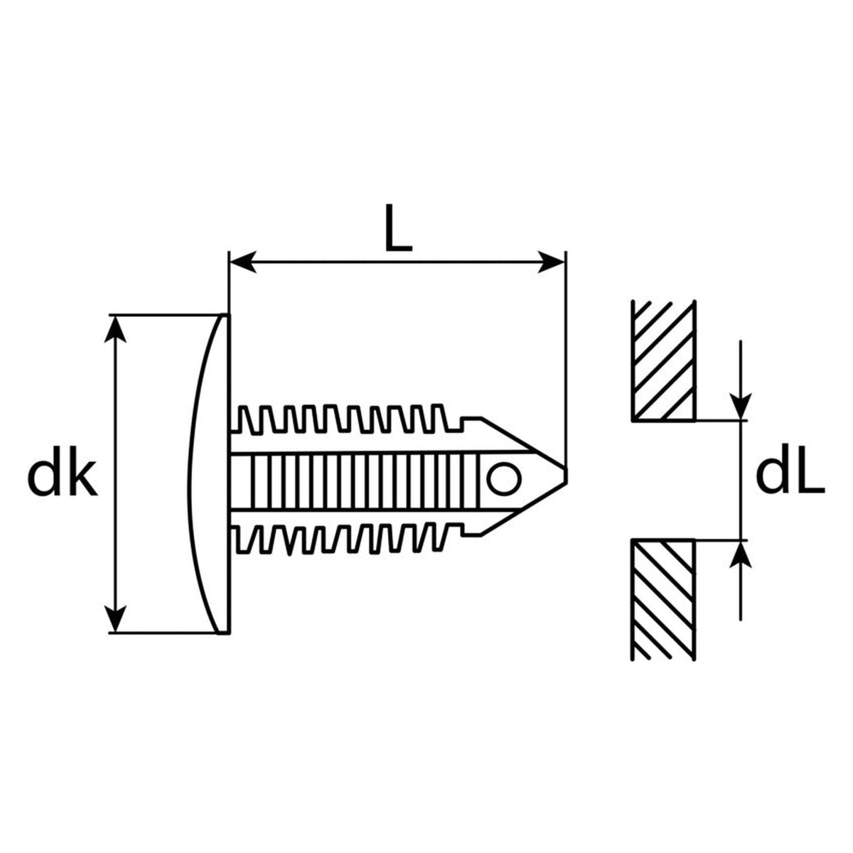 Kfz-Abdeckstopfen aus Kunststoff, dL 8 mm, L 23 mm, dk 18 mm: Produktansicht