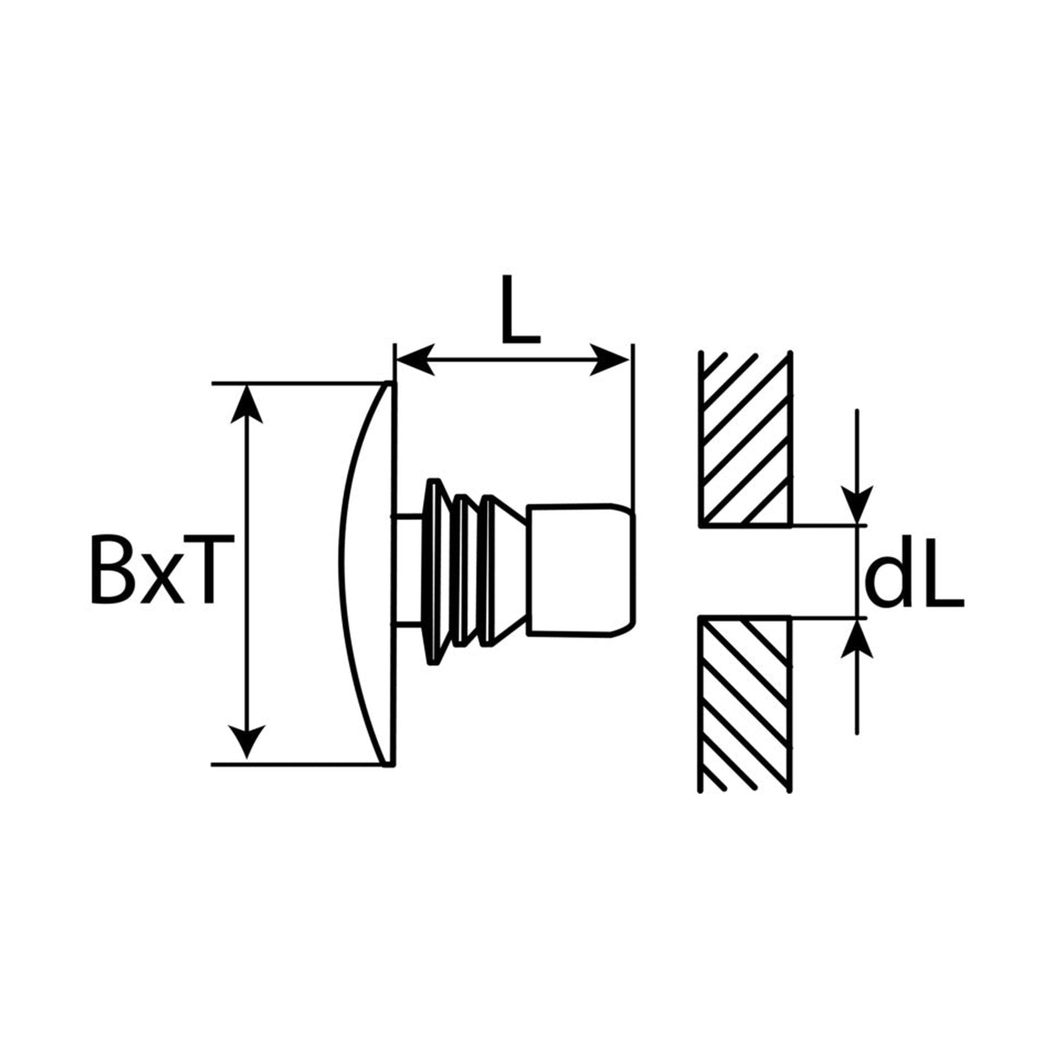 Farbloser Kfz-Abdeckstopfen – dL 5 mm, B 16,4 mm – Produktansicht 2
