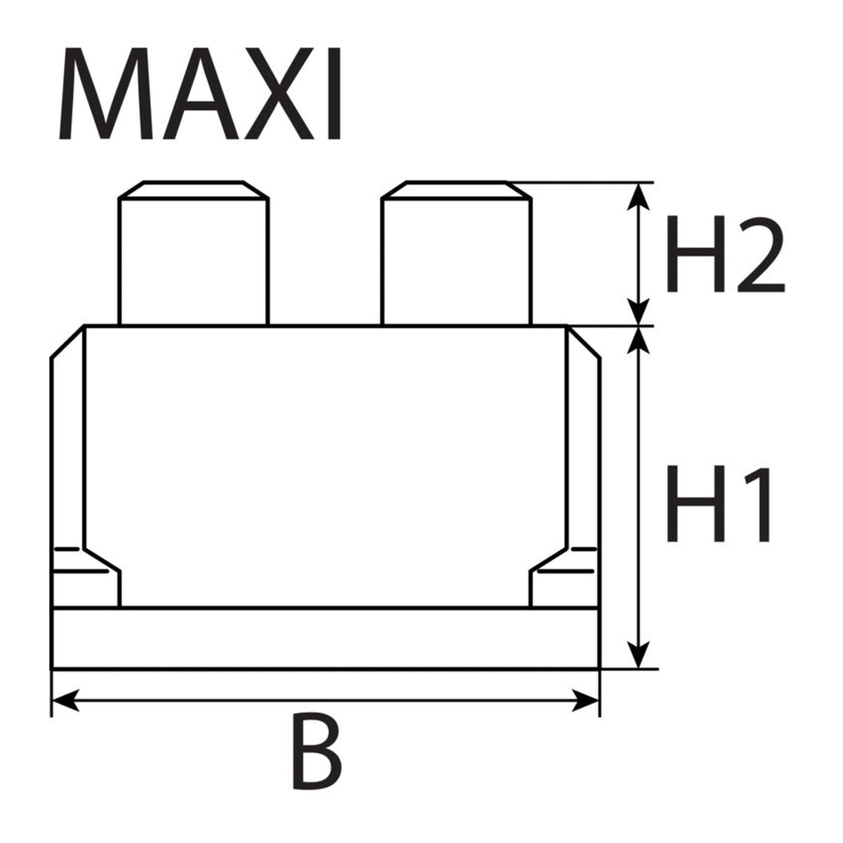 Kfz-Flachstecksicherung Maxi, DIN 72581-3, 31 × 22 mm: Produktansicht