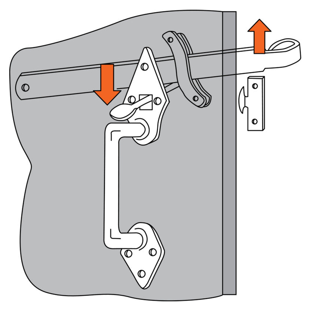 Stalltürklinkensatz, Stahl verzinkt, 250 mm: Produktansicht