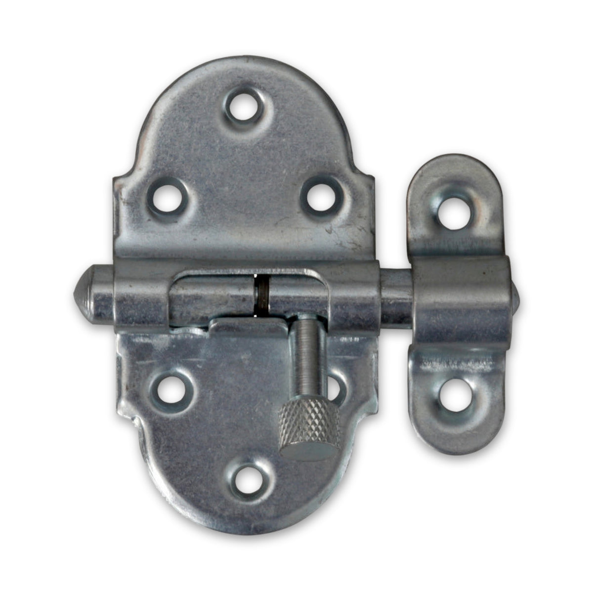 Grendelriegel mit Schlaufe und Feder, Stahl verzinkt, 70 × 35 mm: Produktansicht