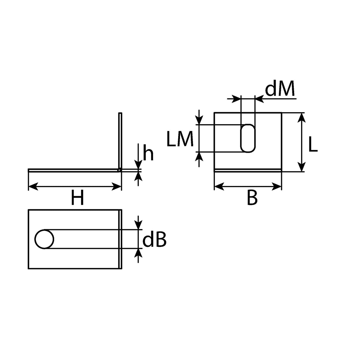 Betonwinkelverbinder mit Langloch, sendzimirverzinkt, 6 mm: Produktansicht
