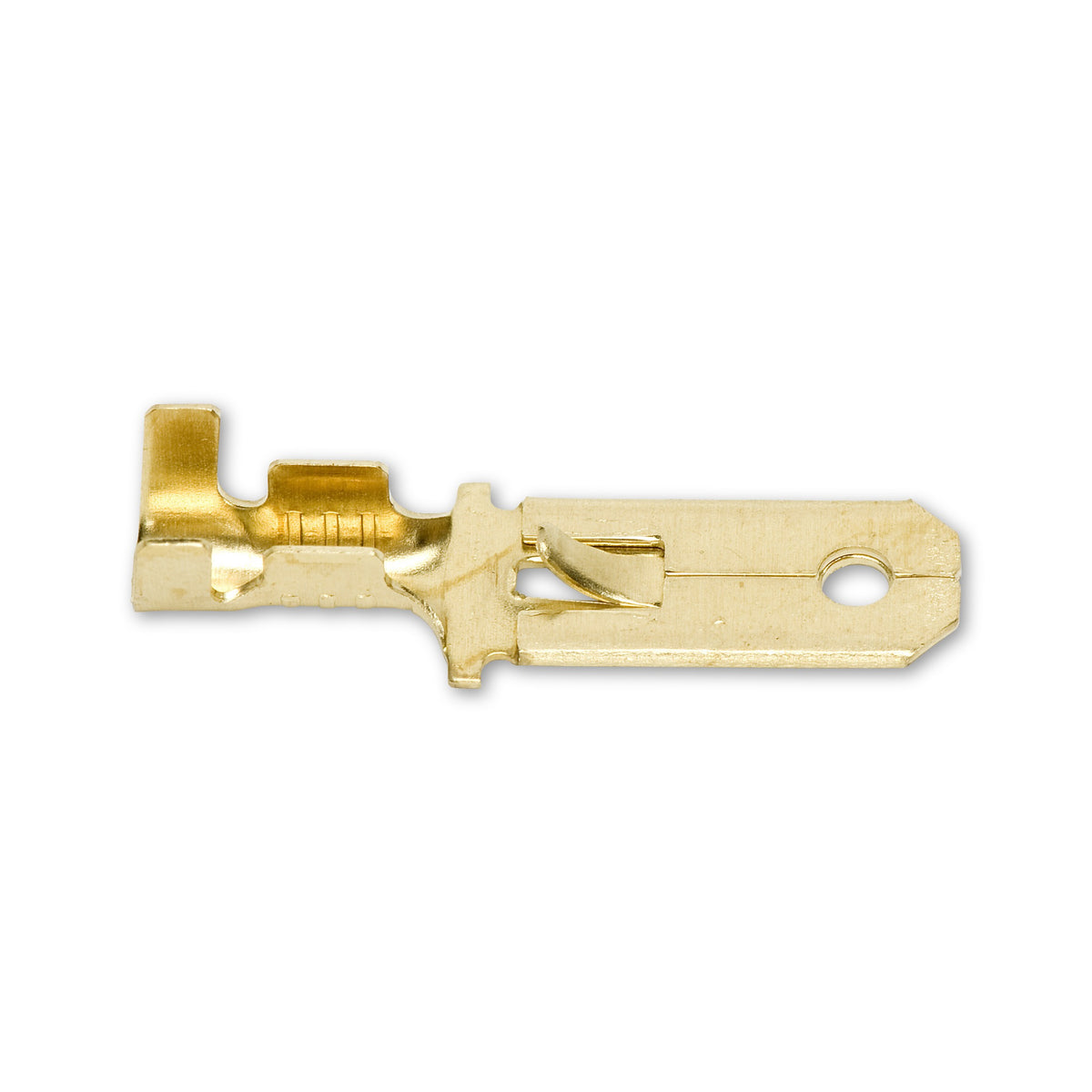 Flachsteckzunge unisoliert mit Raste, Messing, 6,3 mm: Produktansicht