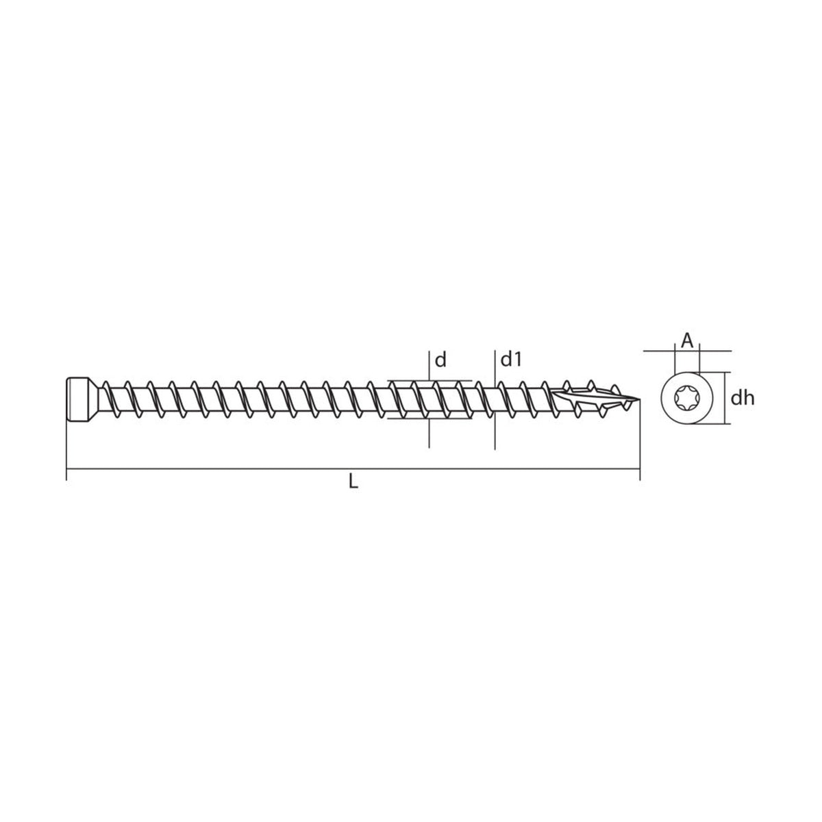 Holzbauschraube TX Zylinderkopf, Vollgewinde, verzinkt, ETA-21/0768: Produktansicht