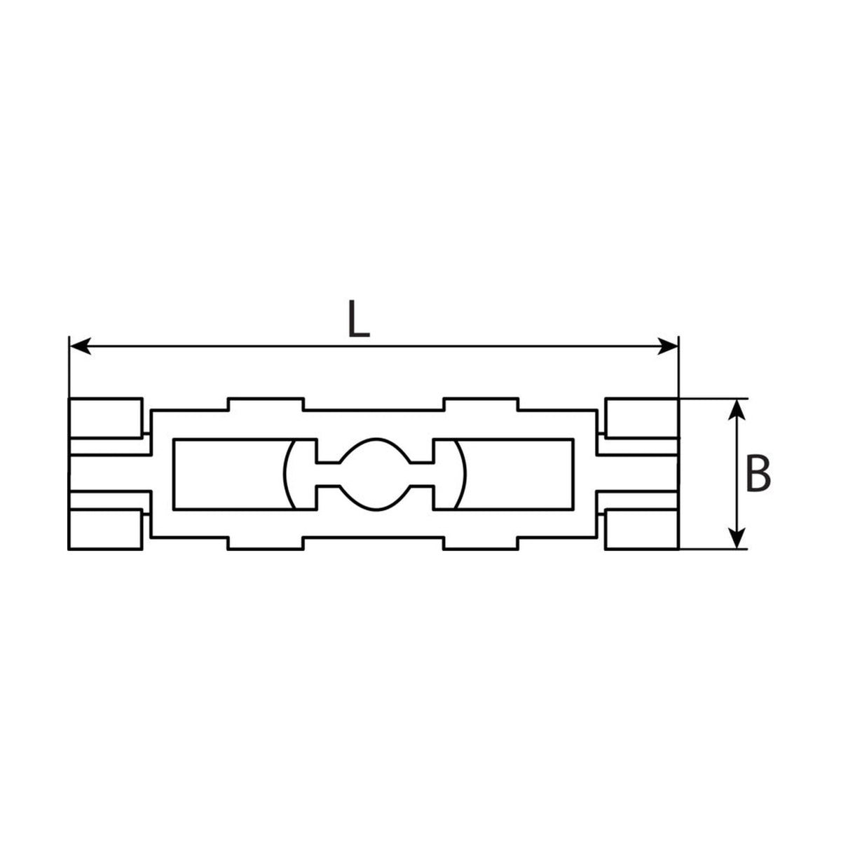 Kfz-Dachleistenklammer farblos, 31 × 8 × 5,1 mm: Produktansicht