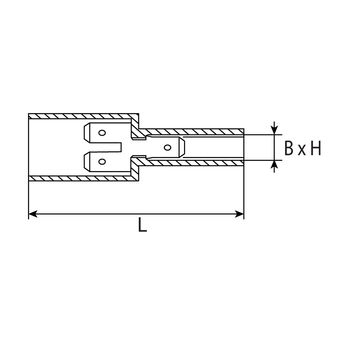 Kfz-Flachsteckabzweiger isoliert, PVC, 6,3 × 0,8 mm: Produktansicht