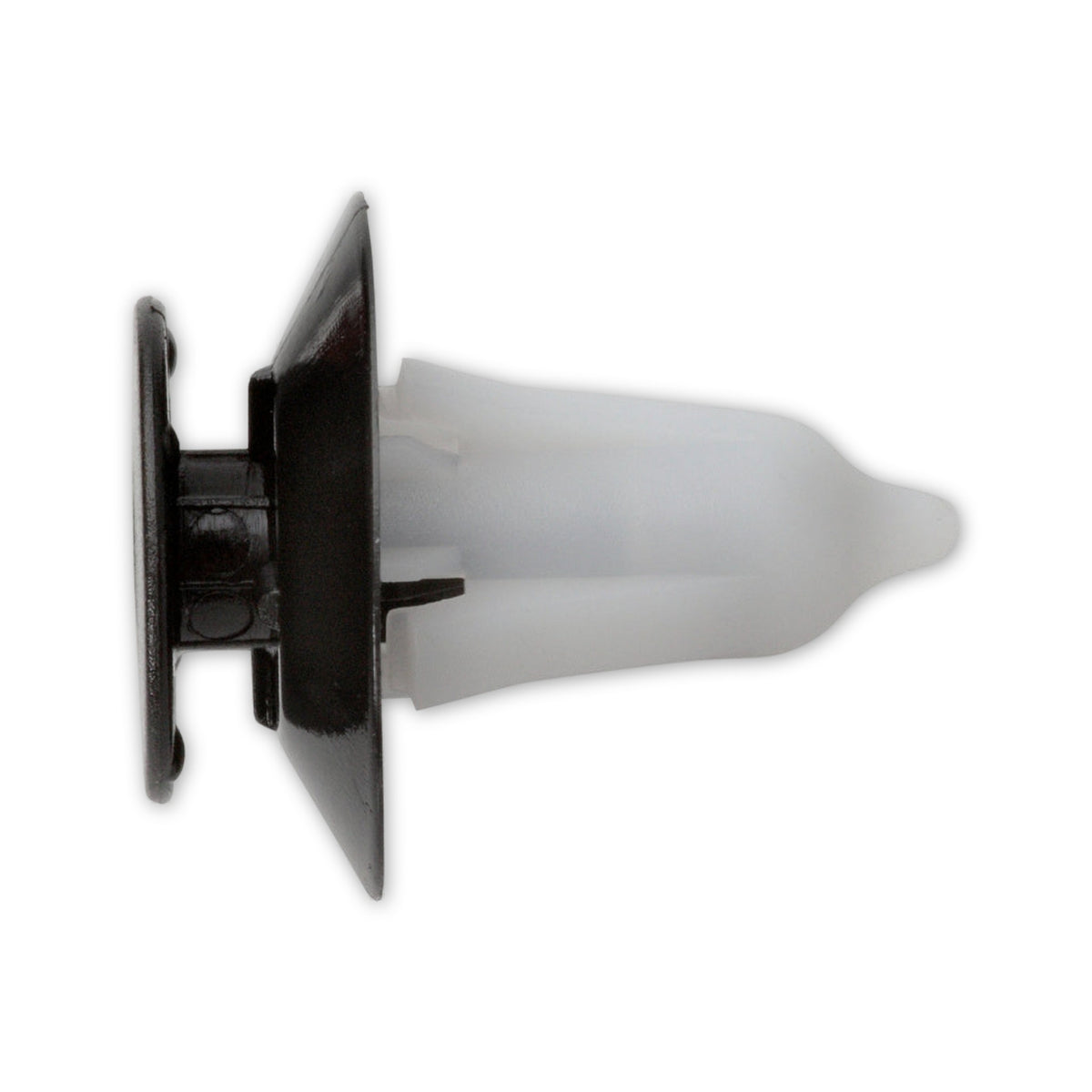 Kfz-Innenverkleidungsclip schwarz-weiß, dk 18,5 mm, L 21 mm: Produktansicht
