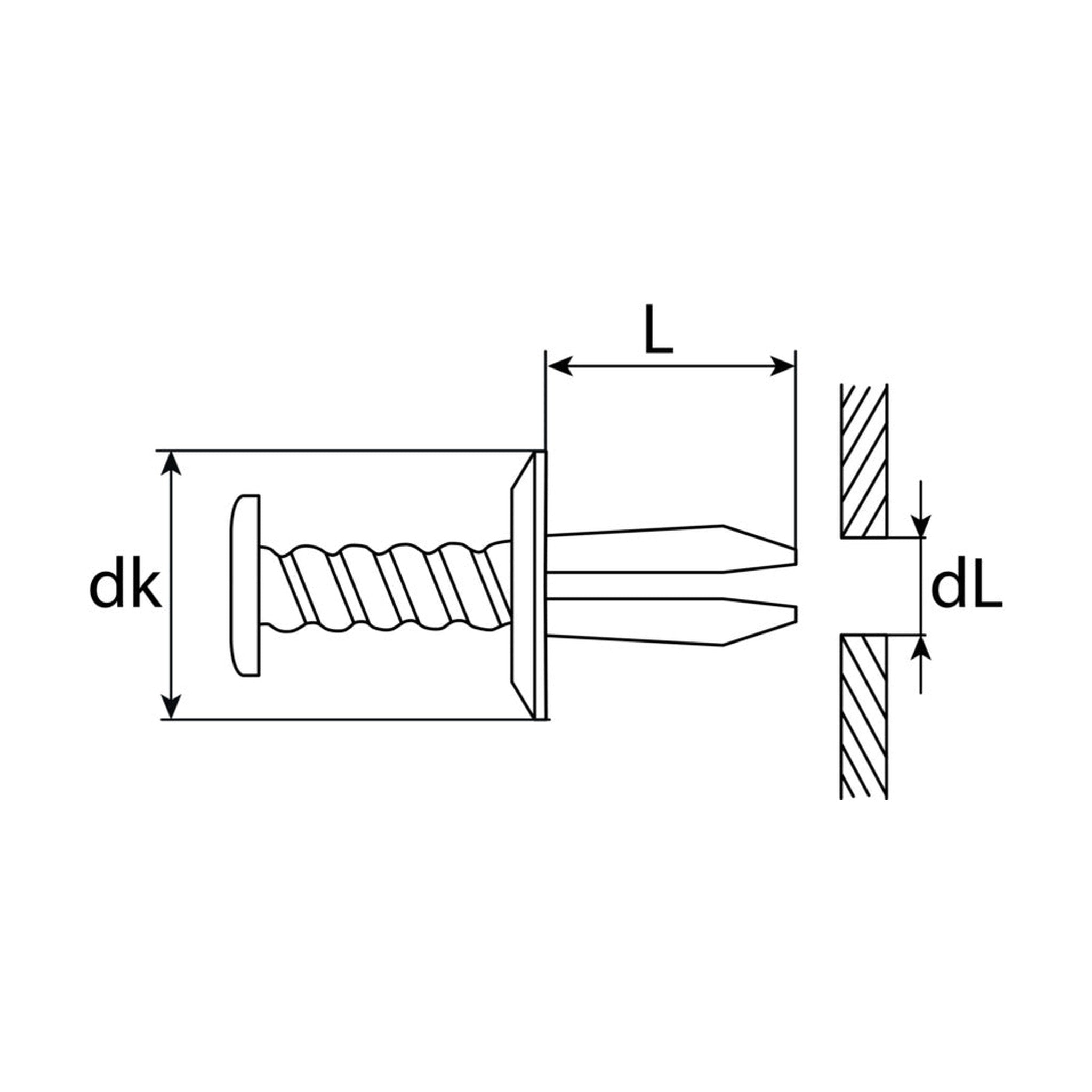 Kfz-Schraubniet schwarz, 6 × 17,5 mm: Produktansicht