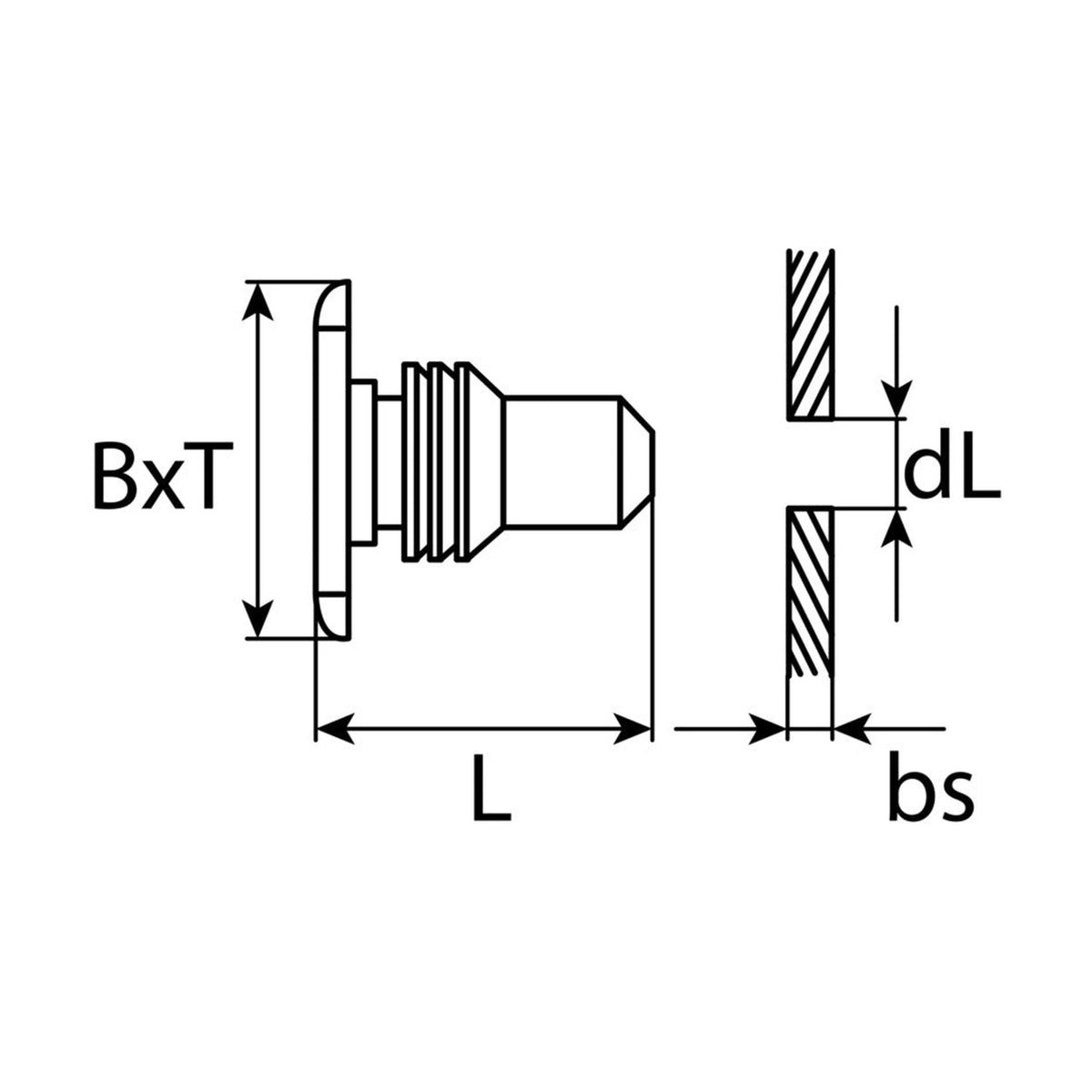 Kfz-Türdichtungsclip grau, Kopf 11 × 5 mm, L 10,5 mm: Produktansicht