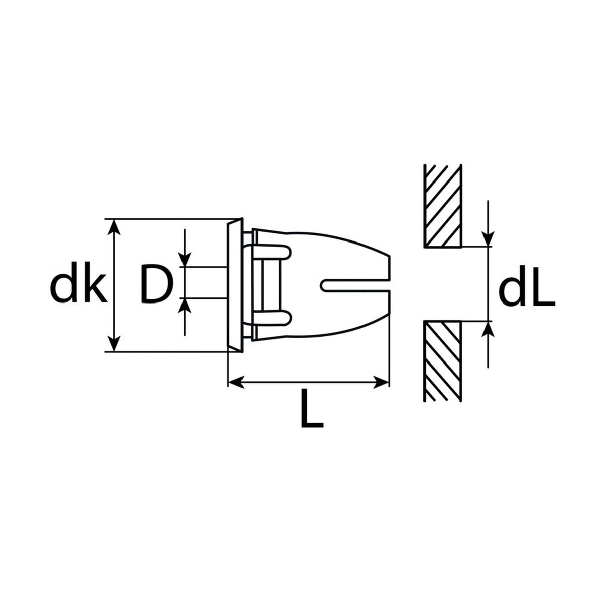 Kfz-Zierleistenklammer weiß, dk 12 mm, Bohrung 9 mm: Produktansicht