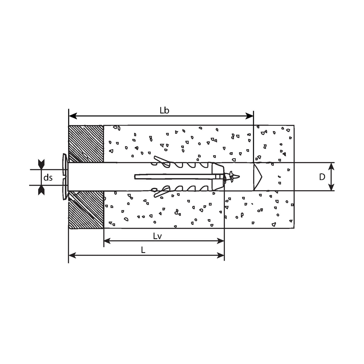 Langdübel für den Gerüstbau, Nylon, 14 mm: Produktansicht