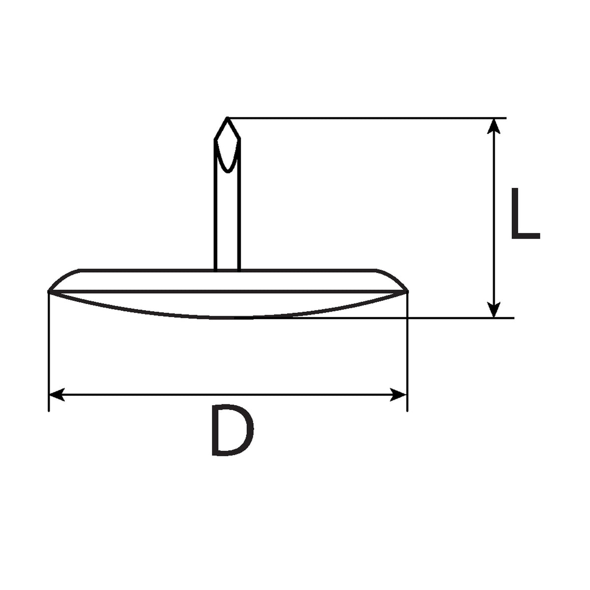 Reißbrettstift mit Kunststoffkappe, Stahl, 9,5 × 8 mm: Produktansicht