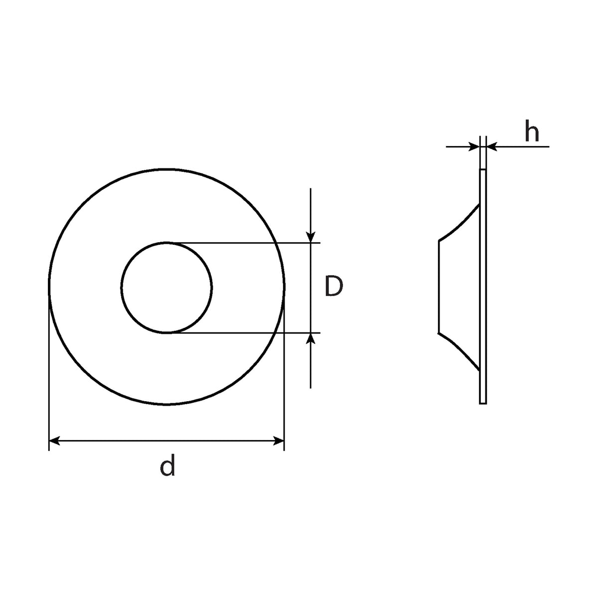 Scheibe für Schnellbauschrauben, Stahl verzinkt, 5,3 × 24 × 0,8 mm: Produktansicht