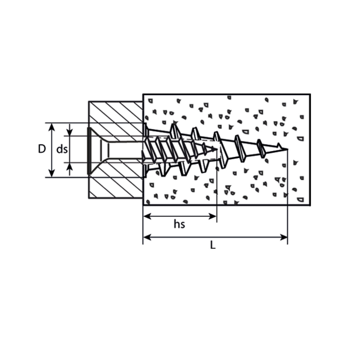 Schnecken- und Isolierplattendübel, Polyethylen: Produktansicht