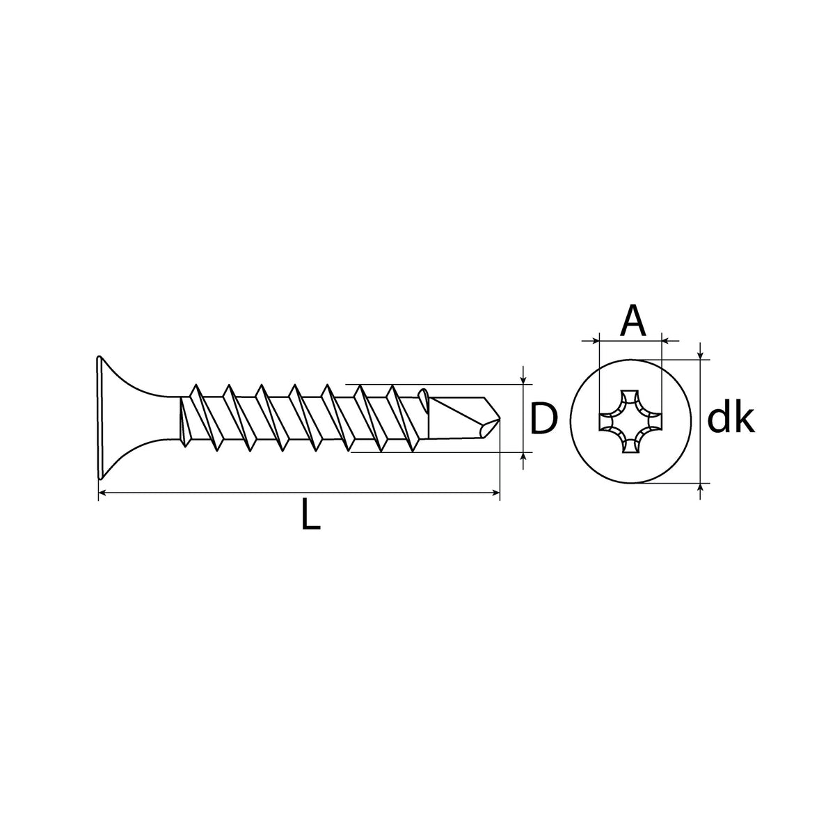 Schnellbauschraube PH Trompetenkopf, Bohrspitze, gegurtet, 3,5 × 35: Produktansicht