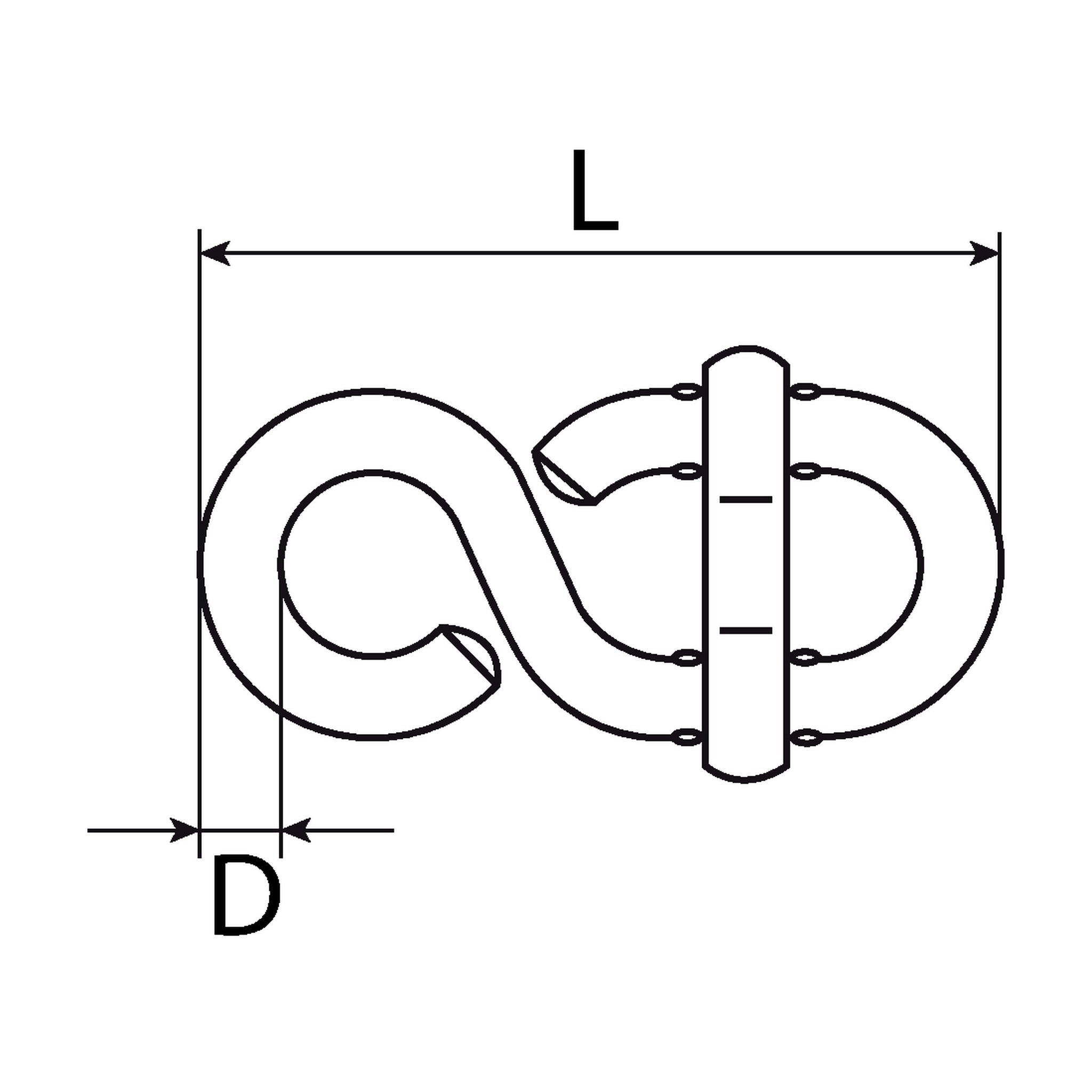 Seillängenversteller, Stahl verzinkt, 7 × 75 mm: Produktansicht