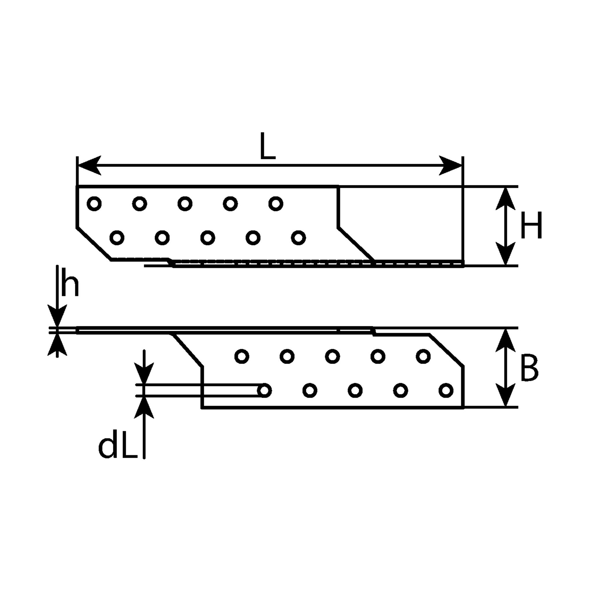 Sparrenpfettenanker rechts, Stahl sendzimirverzinkt, 35 × 35 × 2 mm: Produktansicht