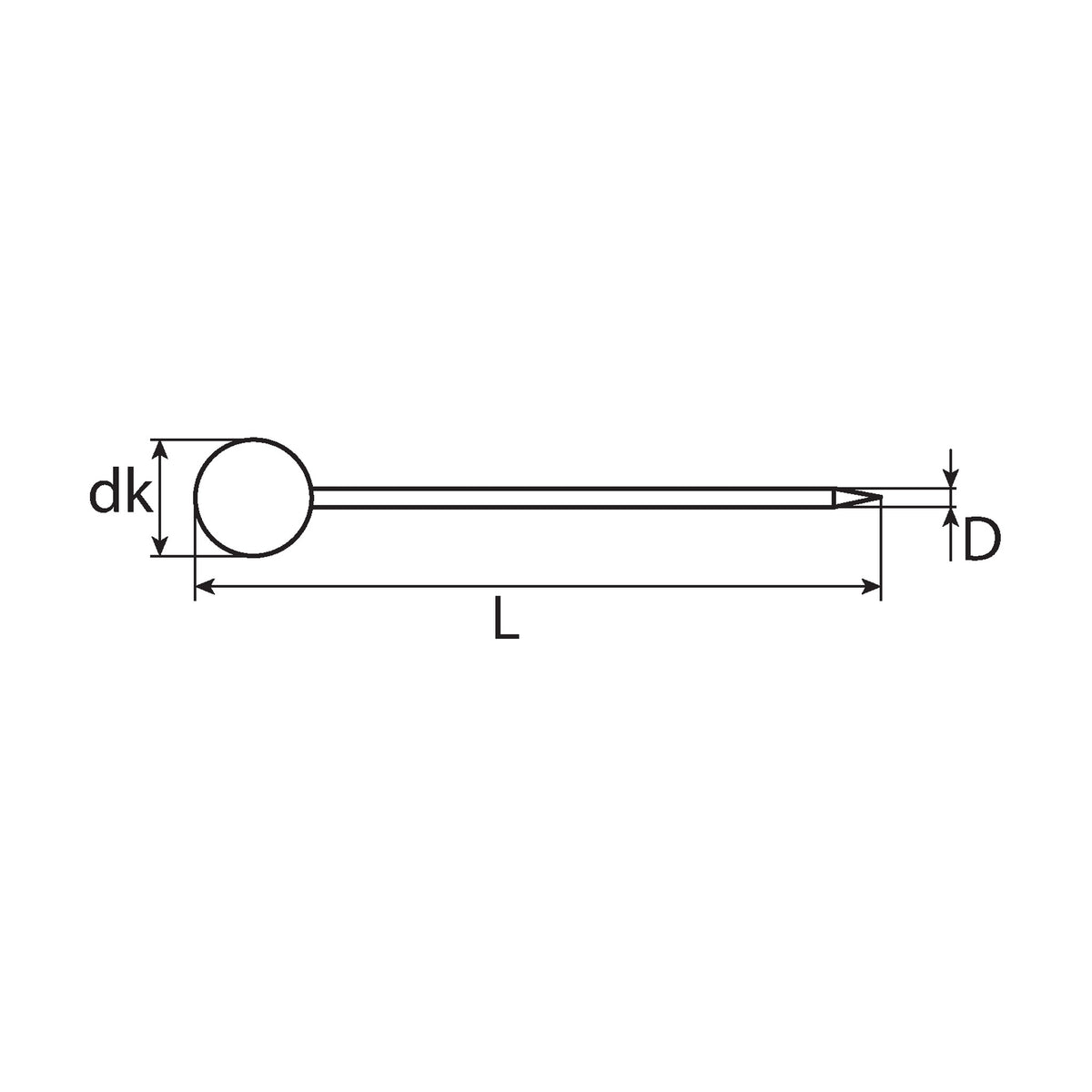 Stecknadel mit buntem Kunststoffkopf, Stahl, 0,6 × 32 mm: Produktansicht
