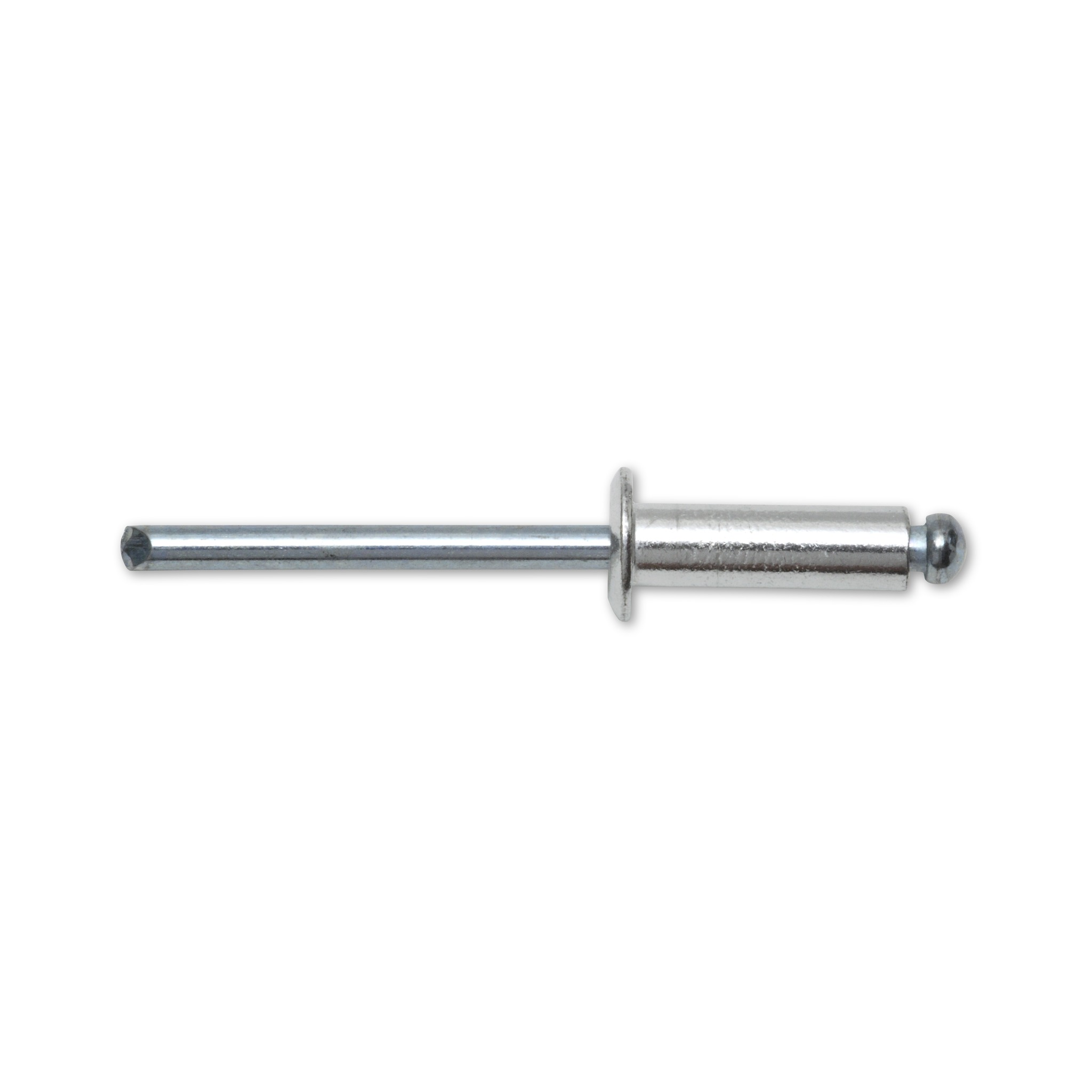 Blindniete mit Flachrundkopf aus Aluminium und Stahl in Seitenansicht