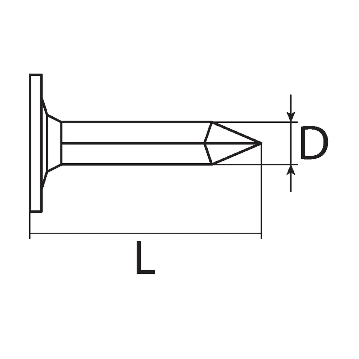 Tapeziernagel mit glattem Kopf, Stahl gebläut, 3 mm: Produktansicht