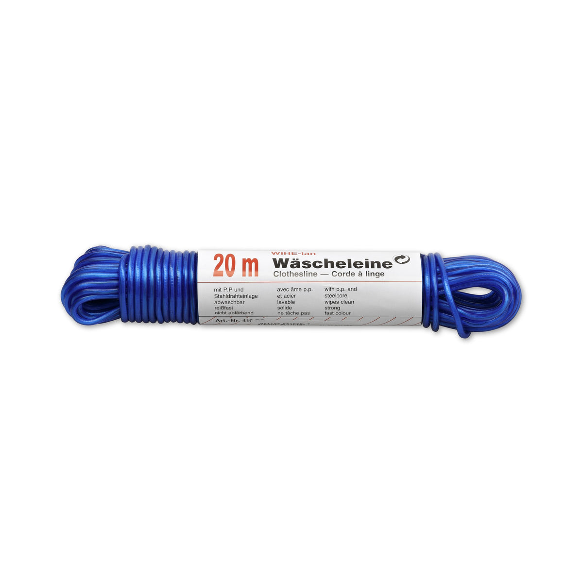 Wäscheleine mit Drahteinlage, Kunststoff und Stahl, 3,5 mm, 20 m: Produktansicht