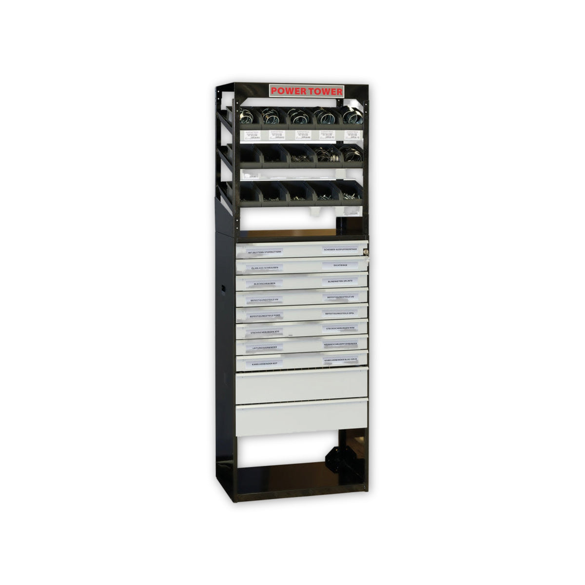 Werkstattregal für C-Teile schwarz, 1.620 × 540 × 360 mm: Produktansicht