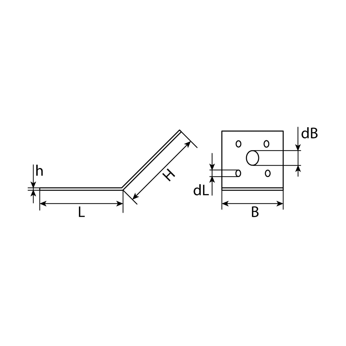 Winkelverbinder 135 Grad, Stahl sendzimirverzinkt, 2,5 mm: Produktansicht