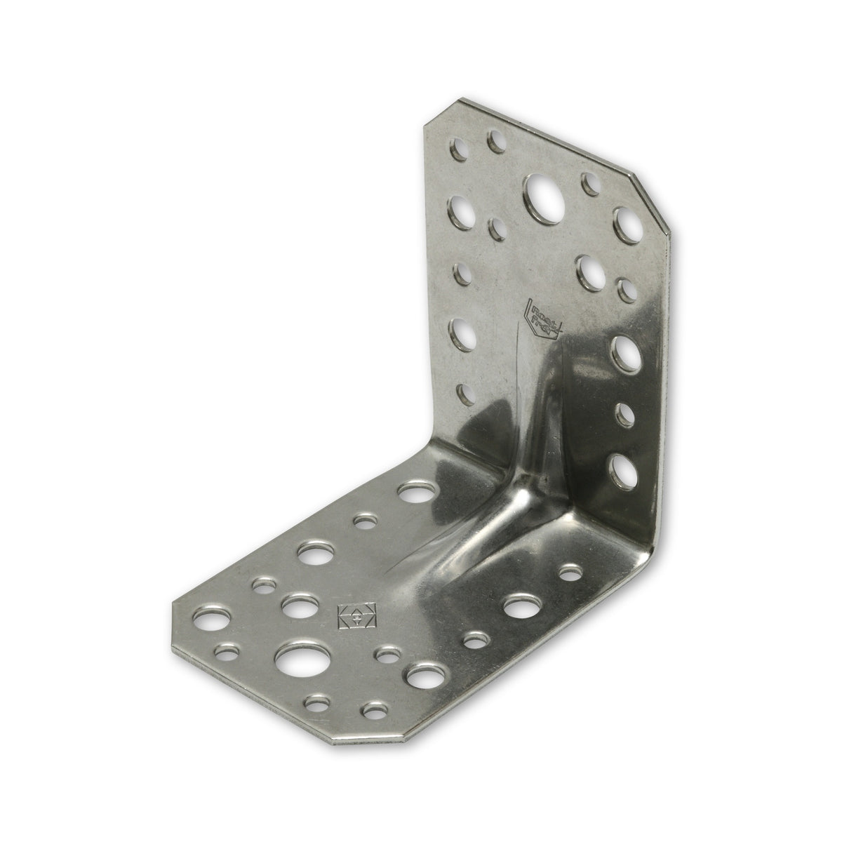 Winkelverbinder mit Steg, Edelstahl A2, 90 × 90 × 65 × 2 mm: Produktansicht
