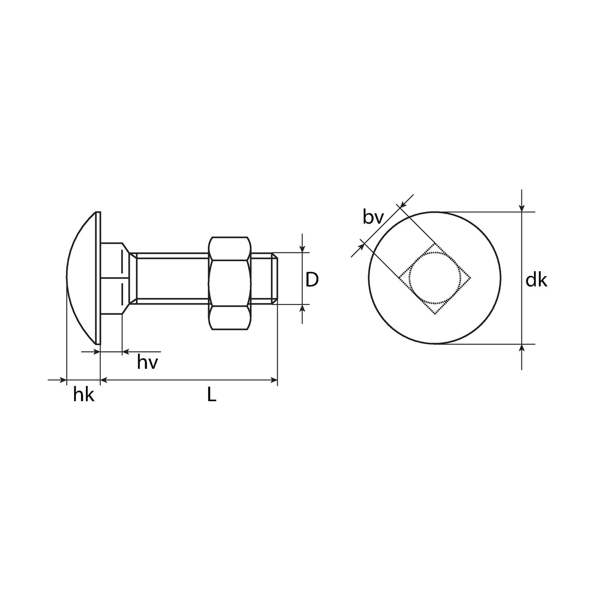 Zargenschraubensatz M8 × 19, Stahl verzinkt, SW 13: Produktansicht