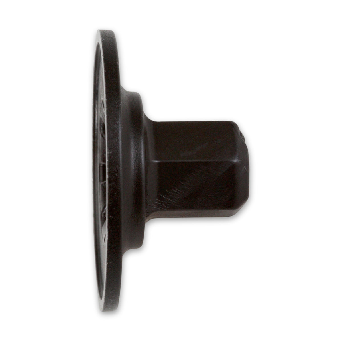 Kfz-Kunststoffmutter schwarz, dk 30 mm, L 15,7 mm: Produktansicht